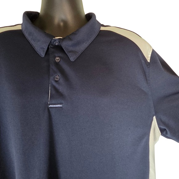 Russell Training Fit Polo Shirt Dri-Power 360 Athletic Wear Black Mens 3XL - Picture 1 of 7
